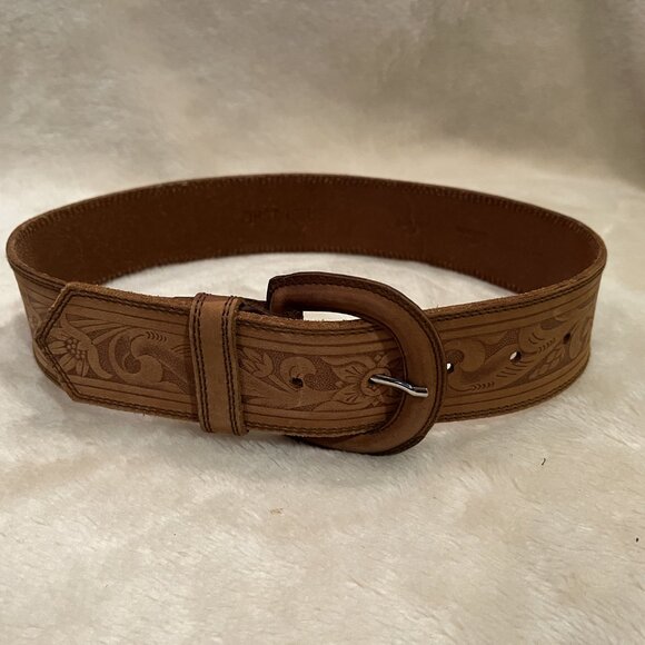 Engraved Leather Belt - Picture 1 of 3